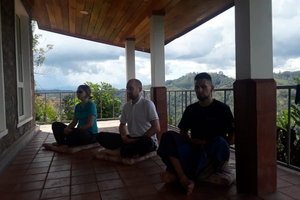 Meditate with monks in a mountain in Ella